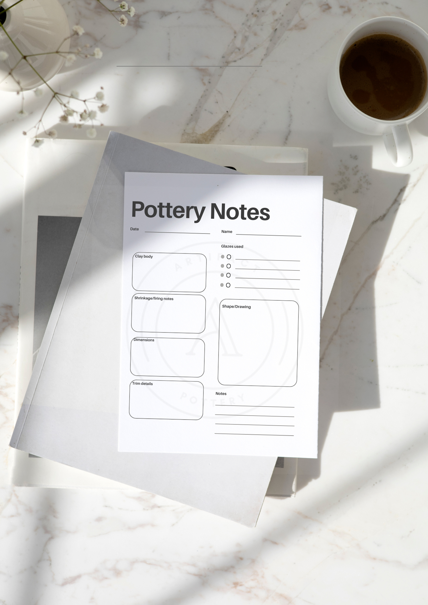 Pottery planner printable