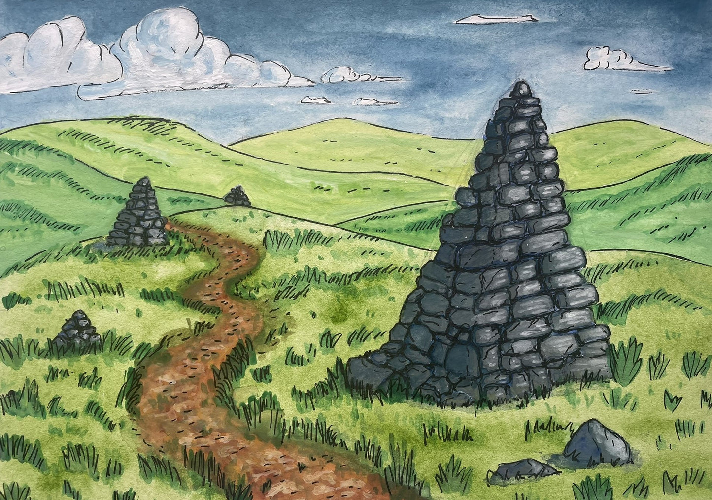 Path to the Cairn - Art Print